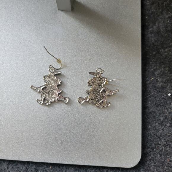 Witches Earrings Halloween Enamel Silver Tone Fashion Fun Jewelry - Picture 4 of 4